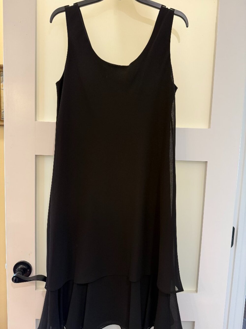 J.B.S. Sleeveless black layered cocktail dress